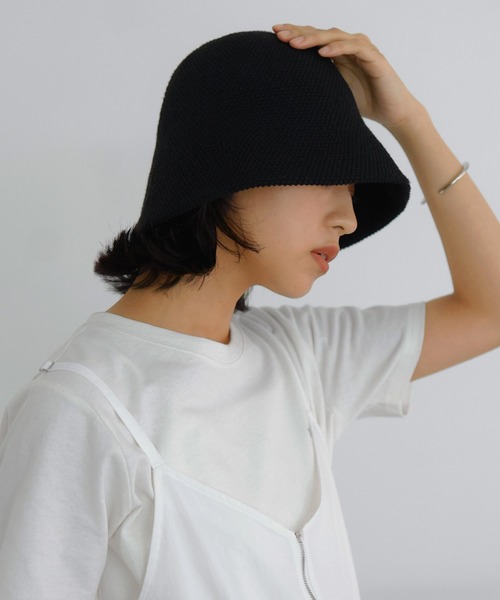 hellam（へラム）の「バケットハット/サーモニットハット（ハット・レディース・アイボリー/ブラック・FREE）」の17枚目の写真