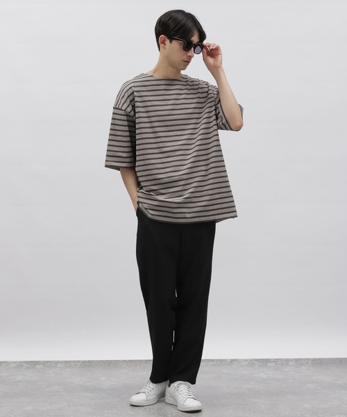 LAKOLE（ラコレ）の「バスクボーダーT/190594（Tシャツ/カットソー・メンズ・ホワイト/グレー/グリーン・MEDIUM/LARGE/X-LARGE）」の10枚目の写真