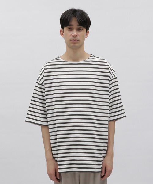 LAKOLE（ラコレ）の「バスクボーダーT/190594（Tシャツ/カットソー・メンズ・ホワイト/グレー/グリーン・MEDIUM/LARGE/X-LARGE）」の6枚目の写真