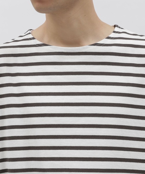 LAKOLE（ラコレ）の「バスクボーダーT/190594（Tシャツ/カットソー・メンズ・ホワイト/グレー/グリーン・MEDIUM/LARGE/X-LARGE）」の4枚目の写真