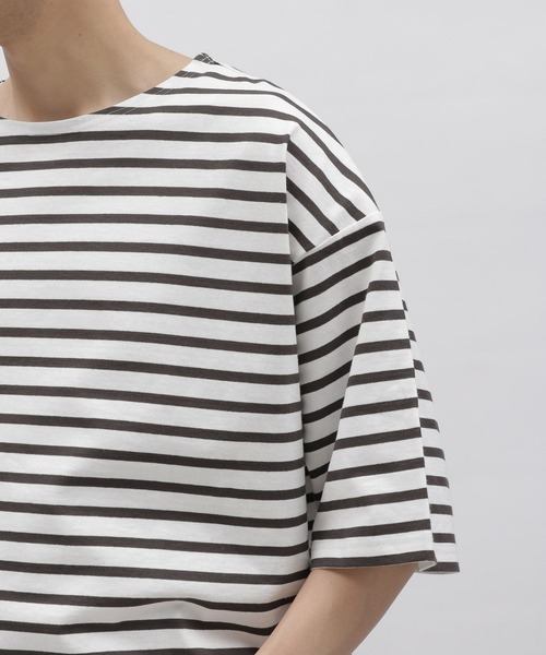 LAKOLE（ラコレ）の「バスクボーダーT/190594（Tシャツ/カットソー・メンズ・ホワイト/グレー/グリーン・MEDIUM/LARGE/X-LARGE）」の5枚目の写真