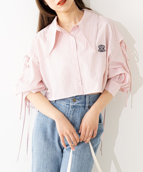 Chico(チコ)の「7分袖肩スリット短丈シャツ(シャツ/ブラウス・レディース・アイボリー/ブルー系その他2/イエロー系その他2/ピンク系その他2・FREE)」の19枚目の写真