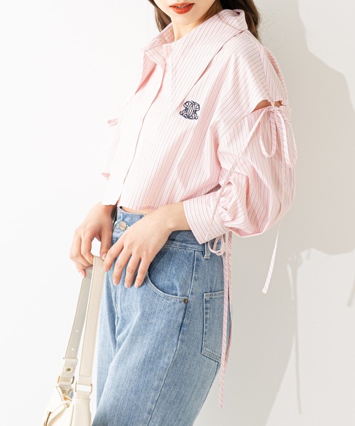 Chico(チコ)の「7分袖肩スリット短丈シャツ(シャツ/ブラウス・レディース・アイボリー/ブルー系その他2/イエロー系その他2/ピンク系その他2・FREE)」の20枚目の写真