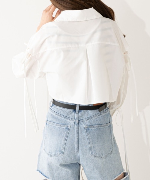 Chico(チコ)の「7分袖肩スリット短丈シャツ(シャツ/ブラウス・レディース・アイボリー/ブルー系その他2/イエロー系その他2/ピンク系その他2・FREE)」の7枚目の写真