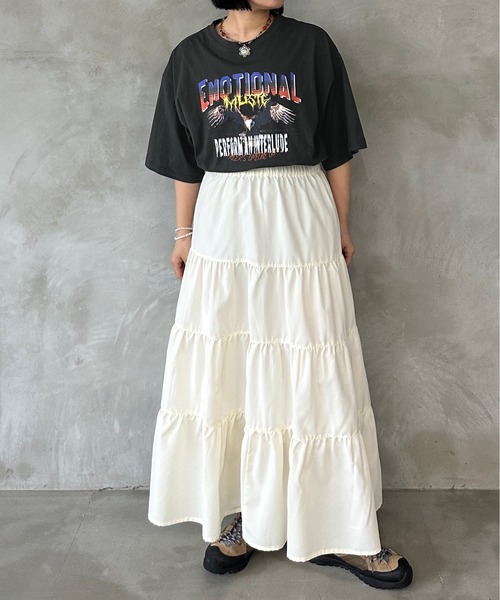kutir（クティール）の「イーグルデザインビッグTシャツ（Tシャツ/カットソー・レディース・チャコールグレー/オートミール・FREE）」の18枚目の写真