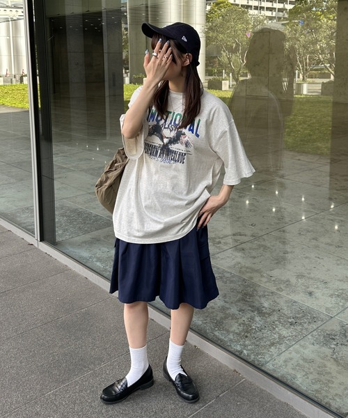 kutir（クティール）の「イーグルデザインビッグTシャツ（Tシャツ/カットソー・レディース・チャコールグレー/オートミール・FREE）」の21枚目の写真