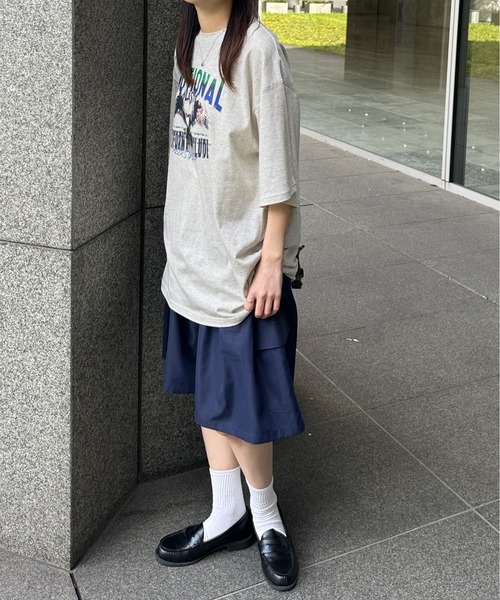 kutir（クティール）の「イーグルデザインビッグTシャツ（Tシャツ/カットソー・レディース・チャコールグレー/オートミール・FREE）」の14枚目の写真