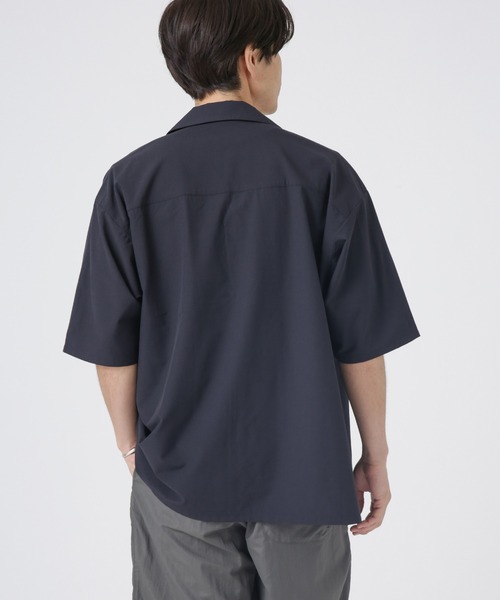 NANO universe（ナノユニバース）の「LB.04/ストレッチワイドオープンカラーシャツ（シャツ/ブラウス・メンズ・ダークグリーン/ブラック/ベージュ/ネイビー・L/M/S）」の9枚目の写真