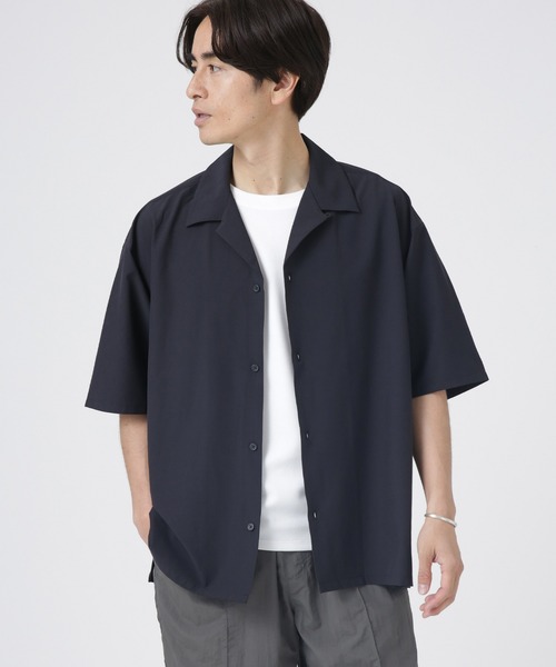 NANO universe（ナノユニバース）の「LB.04/ストレッチワイドオープンカラーシャツ（シャツ/ブラウス・メンズ・ダークグリーン/ブラック/ベージュ/ネイビー・L/M/S）」の13枚目の写真