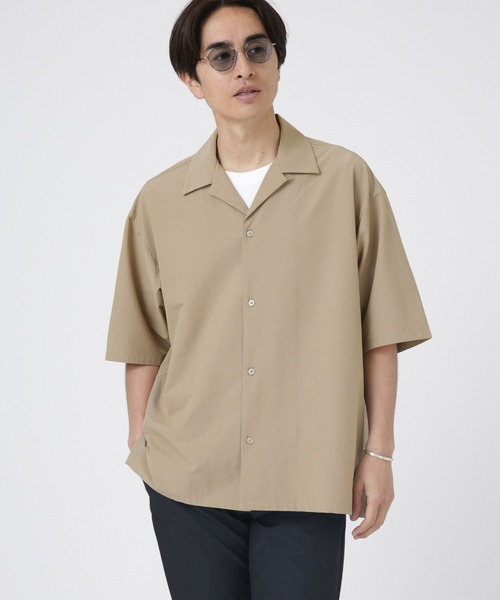 NANO universe（ナノユニバース）の「LB.04/ストレッチワイドオープンカラーシャツ（シャツ/ブラウス・メンズ・ダークグリーン/ブラック/ベージュ/ネイビー・L/M/S）」の12枚目の写真