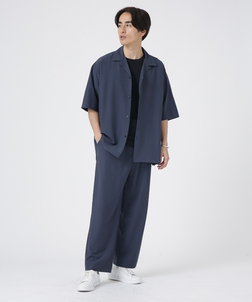 NANO universe（ナノユニバース）の「LB.04/ストレッチワイドオープンカラーシャツ（シャツ/ブラウス・メンズ・ダークグリーン/ブラック/ベージュ/ネイビー・L/M/S）」の6枚目の写真