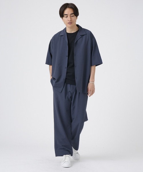 NANO universe（ナノユニバース）の「LB.04/ストレッチワイドオープンカラーシャツ（シャツ/ブラウス・メンズ・ダークグリーン/ブラック/ベージュ/ネイビー・L/M/S）」の10枚目の写真