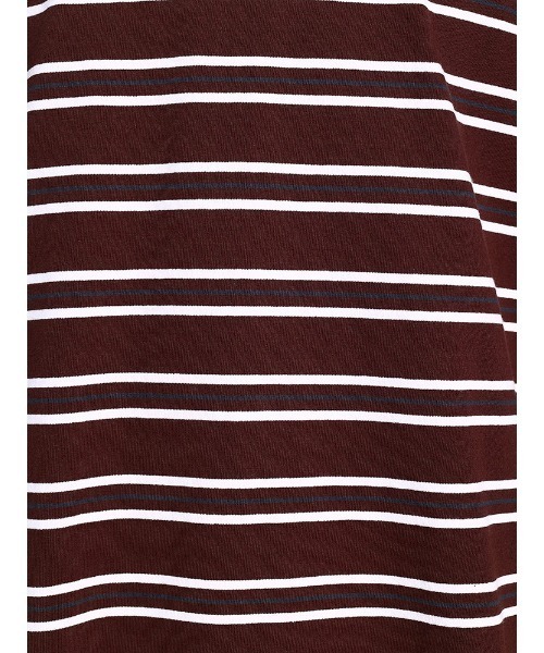 FIRST DOWN（ファーストダウン）の「ボーダー オーバーサイズ ユニセックス Tシャツ（Tシャツ/カットソー・メンズ・ホワイト×ブラック/ブラウン/イエロー・L/M/LL）」の14枚目の写真