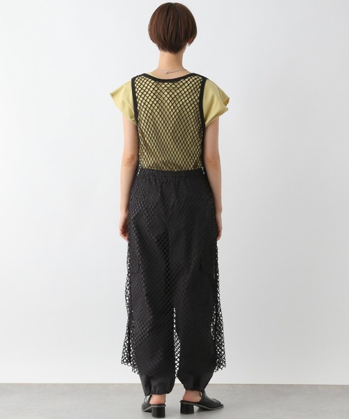 LEPSIM（レプシィム）の「フィッシュネットレイヤーワンピース　199313（ワンピース・レディース・ベージュ/ブラック・FREE）」の7枚目の写真