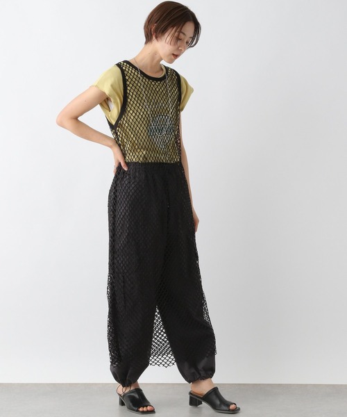 LEPSIM（レプシィム）の「フィッシュネットレイヤーワンピース　199313（ワンピース・レディース・ベージュ/ブラック・FREE）」の3枚目の写真
