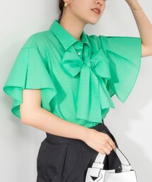 ラッフルリボンブラウス
