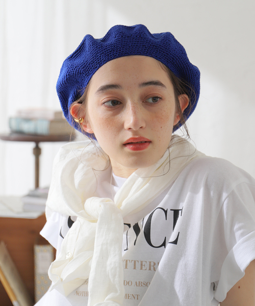 JOURNAL STANDARD（ジャーナルスタンダード）の「別注【DEL SOL/デルソル】el mare Guatemala Tam：帽子（ハンチング/ベレー帽・レディース・ホワイト/ブラック/ブルー・FREE）」の3枚目の写真