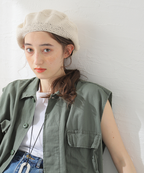 JOURNAL STANDARD（ジャーナルスタンダード）の「別注【DEL SOL/デルソル】el mare Guatemala Tam：帽子（ハンチング/ベレー帽・レディース・ホワイト/ブラック/ブルー・FREE）」の7枚目の写真