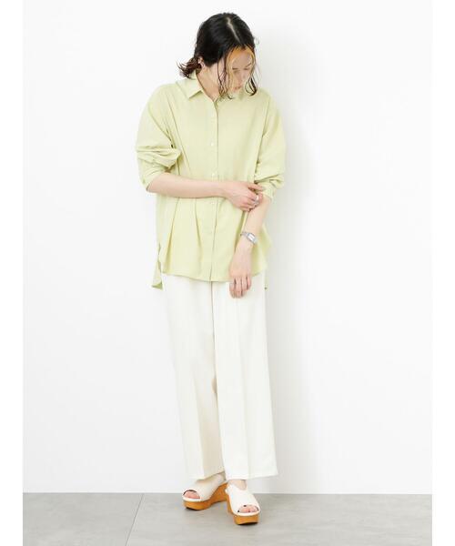 Samansa Mos2 blue（サマンサモスモスブルー）の「【接触冷感】2タックイージーパンツ（その他パンツ・レディース・ブルー/グリーン/キナリ/ブラック・F）」の21枚目の写真