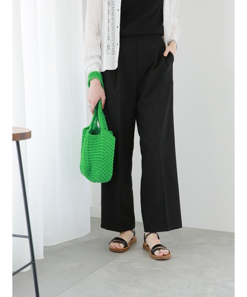 Samansa Mos2 blue（サマンサモスモスブルー）の「【接触冷感】2タックイージーパンツ（その他パンツ・レディース・ブルー/グリーン/キナリ/ブラック・F）」の5枚目の写真