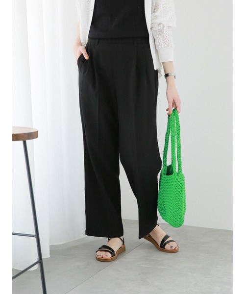 Samansa Mos2 blue（サマンサモスモスブルー）の「【接触冷感】2タックイージーパンツ（その他パンツ・レディース・ブルー/グリーン/キナリ/ブラック・F）」の18枚目の写真