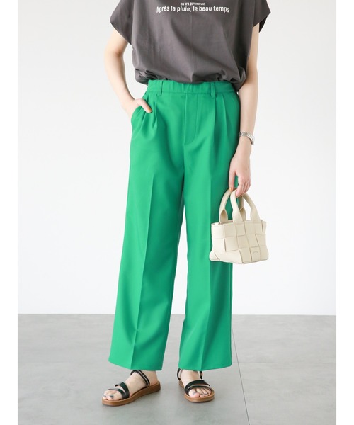 Samansa Mos2 blue（サマンサモスモスブルー）の「【接触冷感】2タックイージーパンツ（その他パンツ・レディース・ブルー/グリーン/キナリ/ブラック・F）」の19枚目の写真