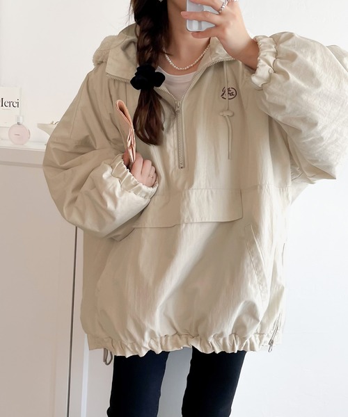 Java（ジャバ）の「《Javaジャバコラボ》冬に大活躍!フード付 ボア切替え中綿裏キルティングサイドスリット オーバーサイズ ビッグプルオーバー（ブルゾン・レディース・モカ/グレイッシュブルー/ブラック/アイボリー・LARGE/MEDIUM/SMALL/X-LARGE）」の20枚目の写真