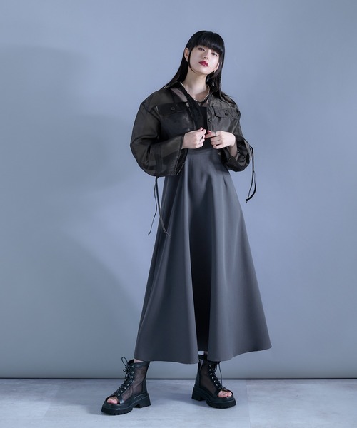 Ellno de Mavie（エルノデメヴィ）の「カットアウトキャミワンピース（ワンピース・レディース・ブラック/ブルーグレー・FREE）」の19枚目の写真