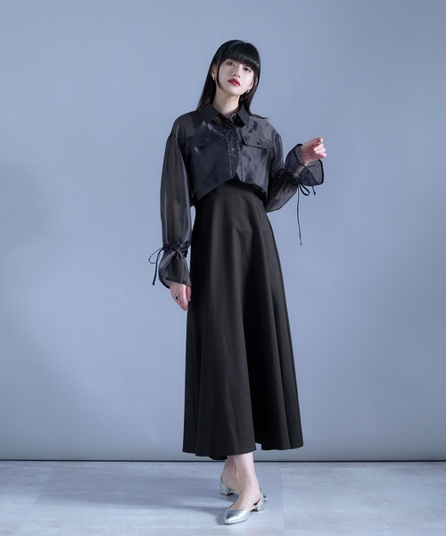 Ellno de Mavie（エルノデメヴィ）の「カットアウトキャミワンピース（ワンピース・レディース・ブラック/ブルーグレー・FREE）」の21枚目の写真