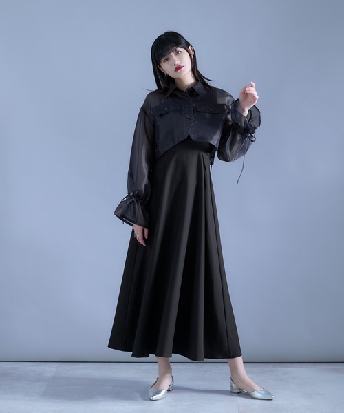 Ellno de Mavie（エルノデメヴィ）の「カットアウトキャミワンピース（ワンピース・レディース・ブラック/ブルーグレー・FREE）」の22枚目の写真