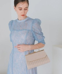 PREFERIR | ラメプリーツ フラップデザイン パーティー 結婚式 ハンドクラッチバッグ(クラッチバッグ)