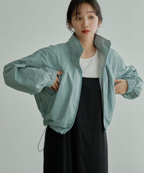 coen（コーエン）の「クロップドウィンドブレーカー（ナイロンジャケット・レディース・ライトブルー/ブラック・M/L）」の11枚目の写真