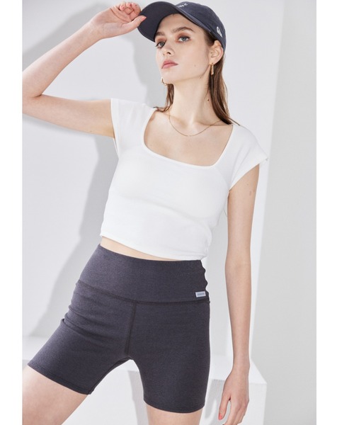 ALEXIA STAM（アリシアスタン）の「Wellness Rib Short Leggings / ショートリブレギンス（その他パンツ・レディース・チャコールグレー/ブラウン/ピンク・S/M/L）」の16枚目の写真