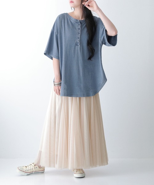 osharewalker（オシャレウォーカー）の「【廃盤】『デニム風2wayデザインプルオーバー』（Tシャツ/カットソー・レディース・ブルー・FREE）」の8枚目の写真