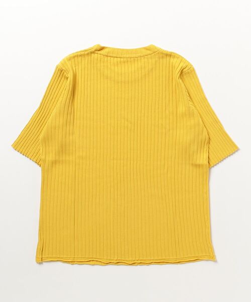 IINNO（イーノ）の「[IINNO]5分袖クルーネックリブ編みニットプルオーバー（Tシャツ/カットソー・レディース・ブルー/ブラック/ピンク系その他/グリーン/ピンク/ホワイト/イエロー・FREE）」の8枚目の写真