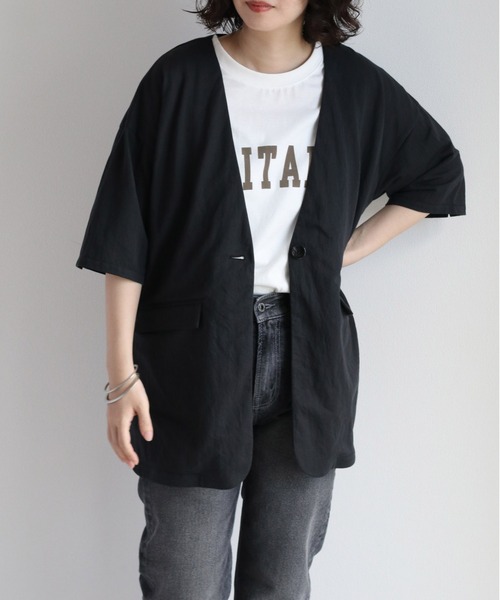 cepo(セポ)の「テーラーシャツジャケット(シャツ/ブラウス・レディース・ブラック/グリーン・M)」の17枚目の写真
