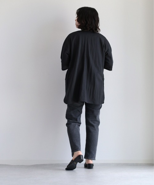cepo(セポ)の「テーラーシャツジャケット(シャツ/ブラウス・レディース・ブラック/グリーン・M)」の21枚目の写真