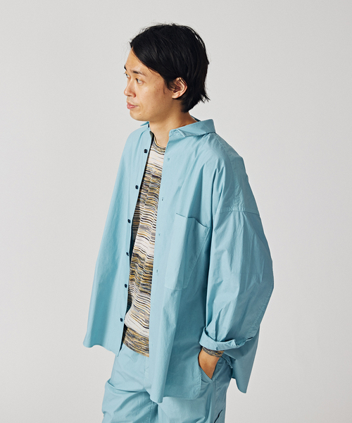 CALMER（カルメール）の「【CALMER / カルメール】別注 ナチュラルダイ ビッグシルエット シャツ（シャツ/ブラウス・メンズ・チャコールグレー/サックスブルー/アイボリー・FREE）」の17枚目の写真