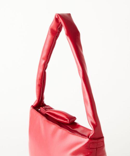 CITEN(シテン)の「<CITEN>グロッシー パデッド ミニバッグ(ハンドバッグ・レディース・ブラック/シルバー/レッド・FREE)」の9枚目の写真