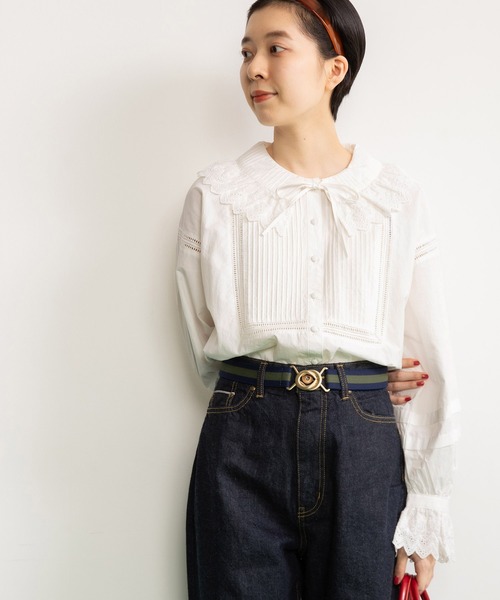 CHILD WOMAN（チャイルドウーマン）の「ゴールドバックル ラインゴムベルト（ベルト・レディース・ブラウン/グリーン・FREE）」の13枚目の写真