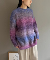 ループグラデーションオーバーニットプルオーバー