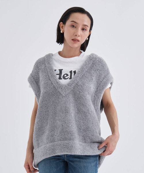 【layerd tank Knit】　アカネウツノミヤ 50%OFF】AKANE UTSUNOMIYA アカネウツノミヤ コットン ランダム