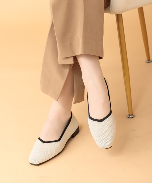 Bermosa（ベルモサ）の「ニットパンプス 無地 レオパード（パンプス・レディース・ベージュ/ブラック/ブラウン・S/LL/L/M）」の3枚目の写真