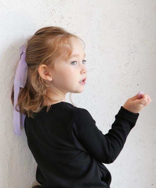 Rora（ローラ）の「シャララ リボン ヘアゴム（ヘアゴム・キッズ・クリーム/ラベンダー/ピンク/ブラック/ネイビー・FREE）」の9枚目の写真