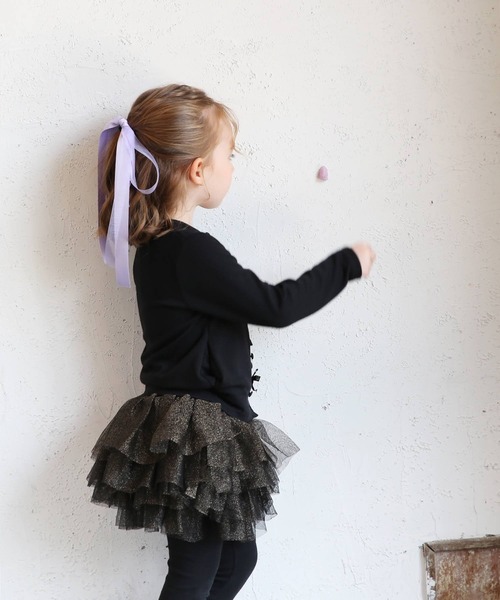 Rora（ローラ）の「シャララ リボン ヘアゴム（ヘアゴム・キッズ・クリーム/ラベンダー/ピンク/ブラック/ネイビー・FREE）」の11枚目の写真