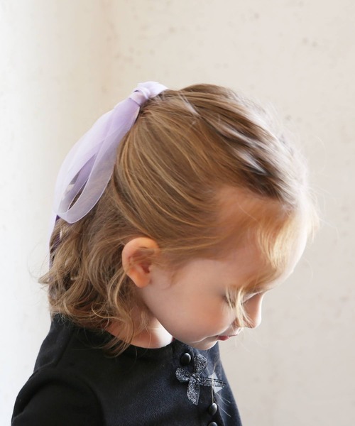 Rora（ローラ）の「シャララ リボン ヘアゴム（ヘアゴム・キッズ・クリーム/ラベンダー/ピンク/ブラック/ネイビー・FREE）」の14枚目の写真