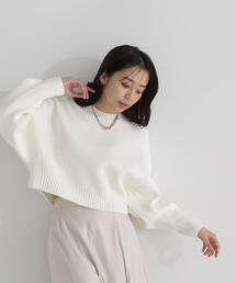 NATURAL BEAUTY BASIC（ナチュラルビューティーベーシック）の「◇アゼフォルムショートニット（ニット/セーター）」