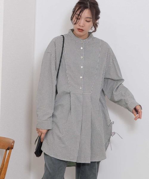 POU DOU DOU（プードゥドゥ）の「ビブヨークサイドリボンチュニック（シャツ/ブラウス・レディース・オフホワイト/ブルー/ネイビー/イエロー・3）」の7枚目の写真