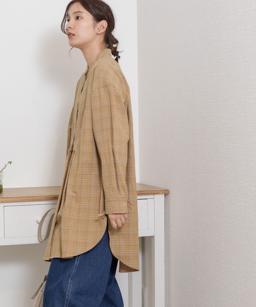 POU DOU DOU（プードゥドゥ）の「ビブヨークサイドリボンチュニック（シャツ/ブラウス・レディース・オフホワイト/ブルー/ネイビー/イエロー・3）」の13枚目の写真