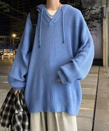 MGV | Vネックパーカーニット(ニット/セーター)